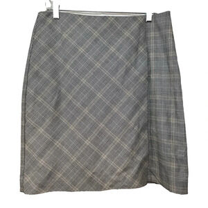 Talbots Plaid Faux Wrap Tweed Skirt Women sz 8 Dark Acedemia Professional Career